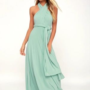 Lulu's Light Sage Convertible Dress